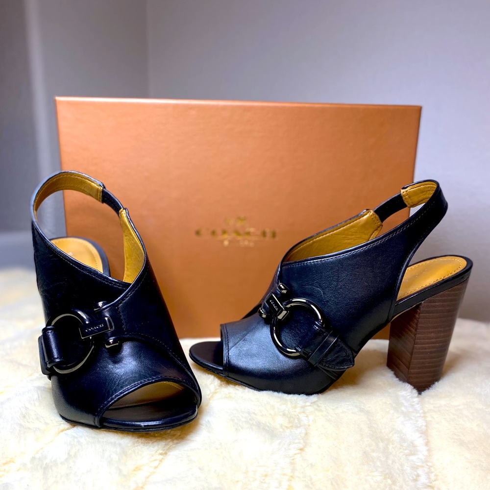 Coach “Sherry” Wooden Heel Slingback